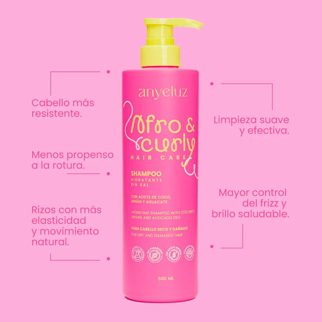 SHAMPOO HIDRATANTE AFRO Y CURLY ANYELUZ