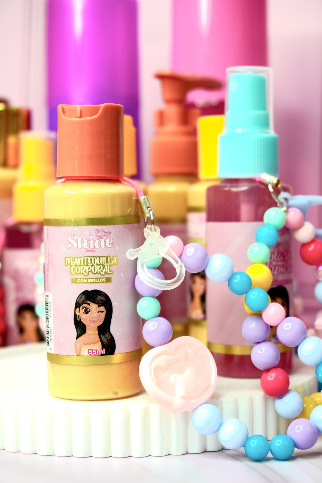 LLAVEROS MANTEQUILLA Y SPLASH CORPORAL GLOW SHINE
