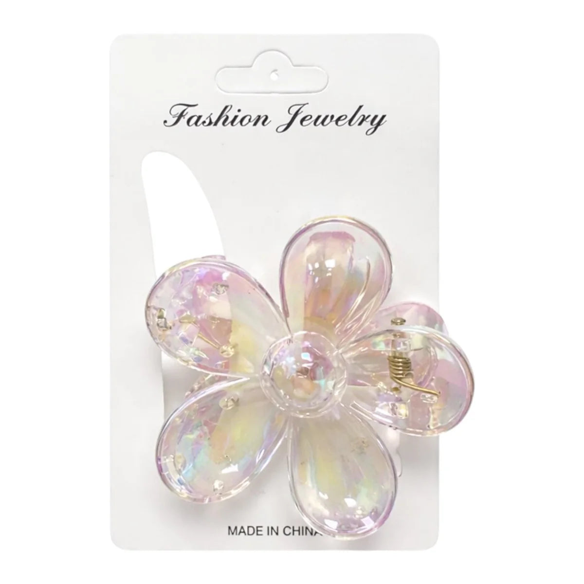 HAIR CLIPS FLOR MEDIANA TRANSPARENTE REF 16