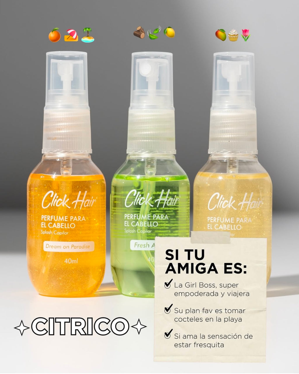 KIT PERFUMES X3 CLICK HAIR