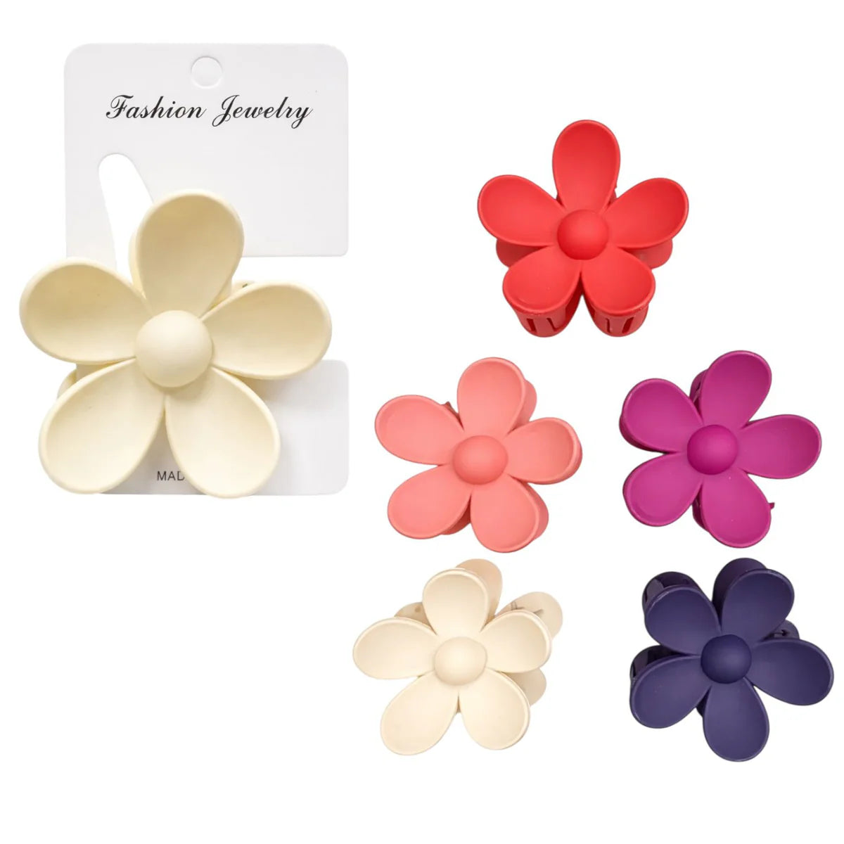 HAIR CLIPS FLOR MEDIANA TONOS MATE REF 19